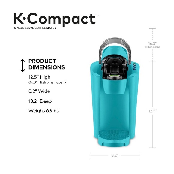 Turquoise Keurig K-Compact Single-Serve K-Cup Pod - Picture 8 of 9
